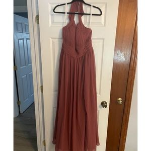 Azazie Veronica dress in color desert rose. New with tags! Never been worn!